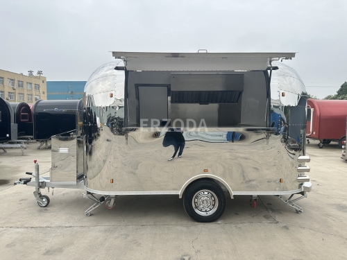 ERZODA customized stainless steel food trailer ETM-1 single axle 3.8M