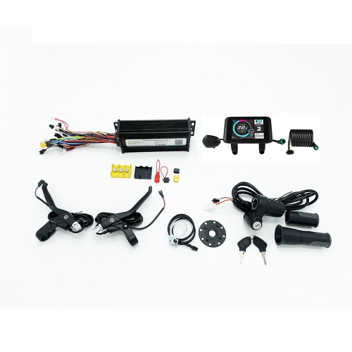 ebike Complete Control System 36V-52V 1000W-1200W 35A 3-mode Sine Wave Controller with UKC1 Color Display Throttle Brake Lever PAS