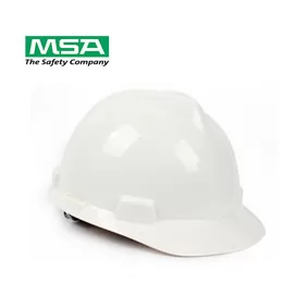 梅思安  PE无孔 标准一指键白色防撞头盔 男女安全帽