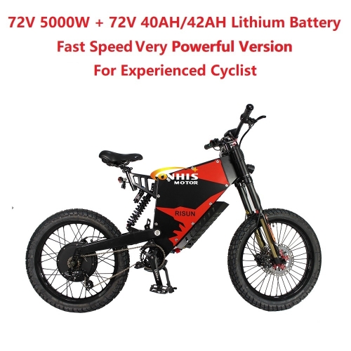 EU/USA Duty Free ConhisMotor 72V 5000W 100A FC-1 Stealth Bomber eBike Electric Bicycle With Bicycle or Motorcycle Seat