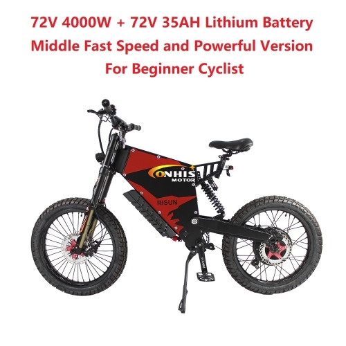 EU/USA Duty Free ConhisMotor 72V 4000W 80A FC-1 Stealth Bomber eBike Electric Bicycle With Bicycle or Motorcycle Seat