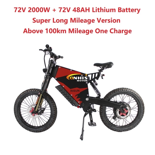 EU/USA Duty Free ConhisMotor 72V 2000W 45A FC-1 Stealth Bomber eBike Electric Bicycle With Bicycle or Motorcycle Seat