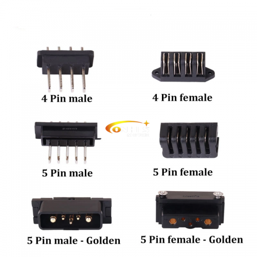 Hailong Ebike Battery Power discharge connector 4pins 5pins 5pins-gold Male or Female Battery Base Plate Mouted Parts plug Replacement