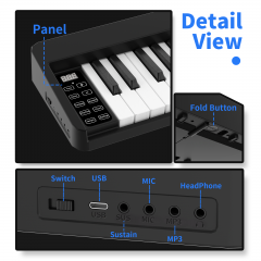 BX18-61 Portable Folding Piano 61 keys