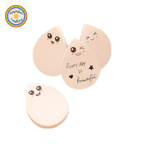 JHYL097 4 Designs Girl Kawaii Cute Cartoon Novelty Water Drop Shaped N Times Post-it Sticky Message Notes Office School Stationery Supply