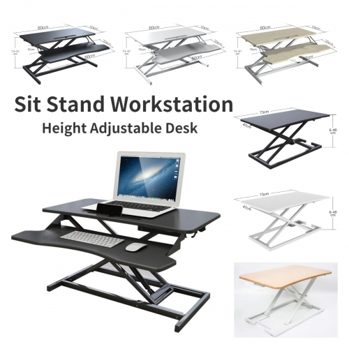 Adjustable Height Gas Standing Desk Converter Computer Workstation with Keyboard Tray Laptop Standup Desk 2022FOD001