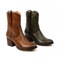 Customized Winter Rain Thick Heel Causal Shoes Cow Boy Warm Women Boots