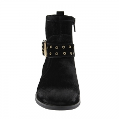 kids black casual genuine leather fall winter snow western boots for girls children