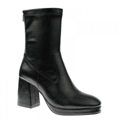 fashion stylish casual waterproof black women high heels western dress boots