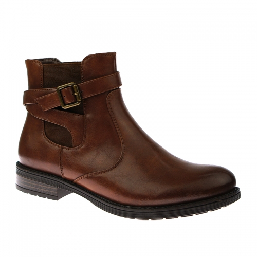 designer hot selling stylish casual burnishing brown chelsea flat boots for women