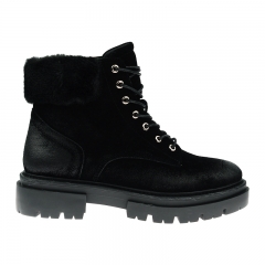 hot sale stylish luxury women winter fur black snow western short hiking boots in cow suede