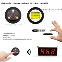 BYHUBYENG Restaurant Pager System, Wireless Calling System with 1 Display Receiver, 1 Remote Control, 5 3-Key Call Buttons for Restaurant, Coffee, Club