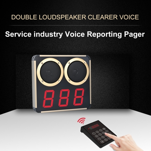 BYHUBYENG Number Calling System Wireless Restaurant Pager Queue Management System Loud Speaker 3-Digit Display for Business