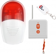 BYHUBYENG Strobe Siren Alarm Loud Outdoor SOS Alert System 1 Red Flashing Siren 1 Remote 1 Emergency Button for Store Home Hotel Security Alarm
