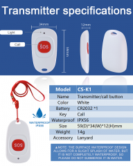 BYHUBYENG Wireless Caregiver Pager Personal Help Alert Pager System for Home Nurses Caregivers Patients Elderly Transmitters