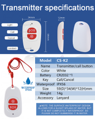 BYHUBYENG Wireless Caregiver Pager Personal Help Alert Pager System for Home Nurses Caregivers Patients Elderly Transmitters