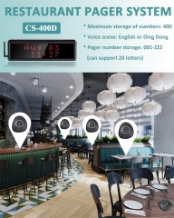 Restaurant Pager System Long Range Wireless Calling System with 2 Display Screens/30 Waterproof Call Buttons/2 Remote Controls/4 Watch Pagers