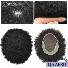 Just Hair Piece Breathable French Lace Mens Hair Toupee System Q6 Afro , New Best Stock Professional Lace Frontal Short Hair Replacement System for Me