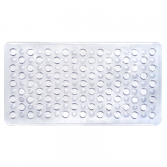 CT WHESL Bath Tub Shower Mat 40x16 Inch Non-Slip and Latex Free,Bathtub Mat with Suction Cups, Machine Washable Bathroom Mats with Drain Holes (Clear)