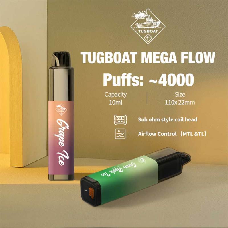 Tugboat Mega Flow 4000 Puffs Disposable Pod Kit Airflow Control