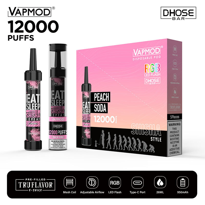 VAPMOD DHOSE BAR 12000 Puffs SHISHA Style Disposable Vape with RGB LED