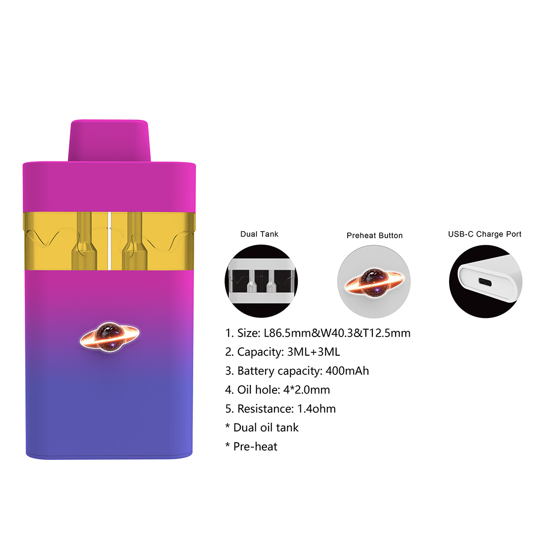 Dual Oil Tank Disposable Vaporizer Kit(3ml+3ml)