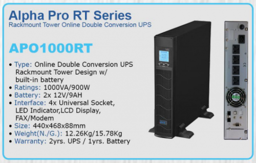 AWP ALPHA PRO RT Rackmount on-line double-conversion UPS