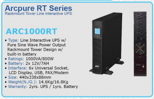 AWP ARCPURE  RACKMOUNT PURE SINE WAVE UPS