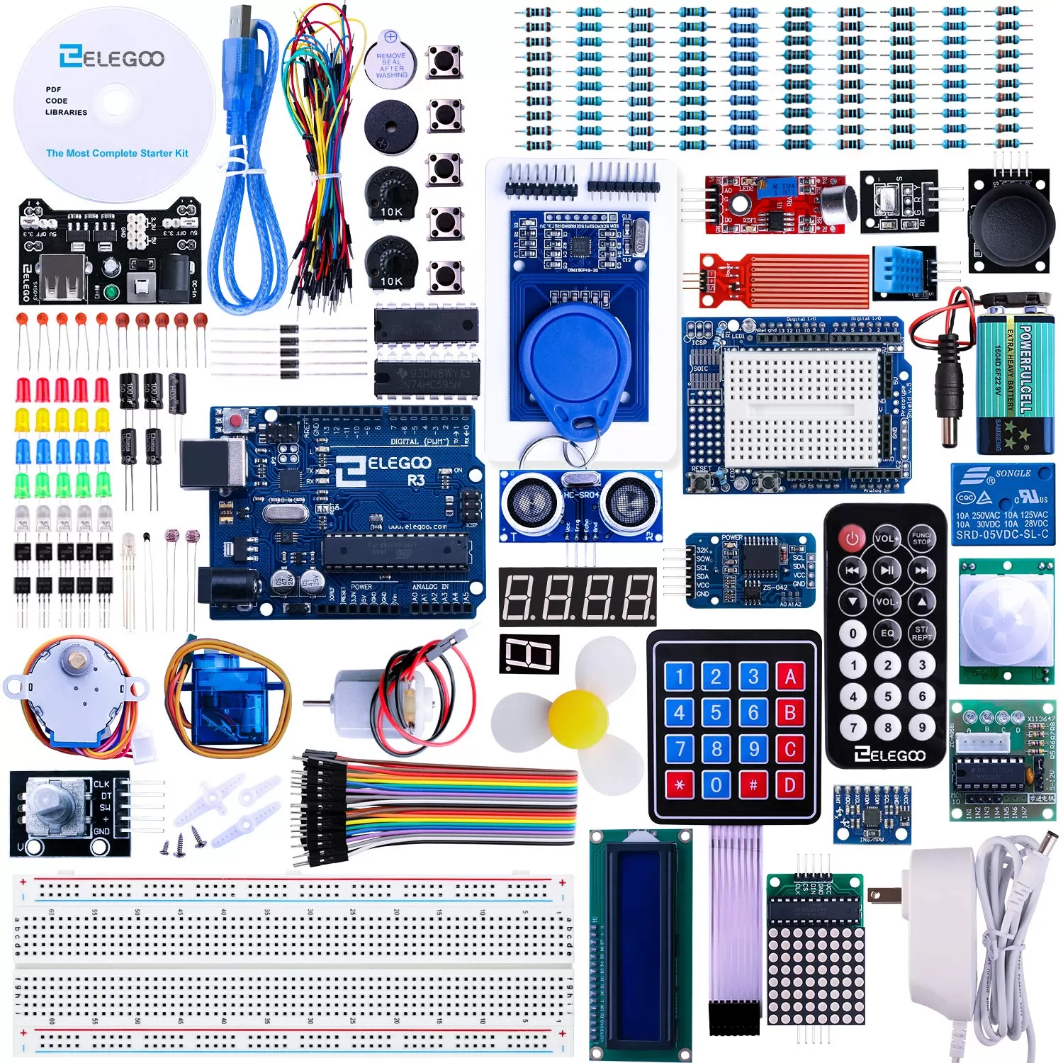 ELEGOO Arduino UNO R3 Project Most Complete Starter Kit w/Tutorial Compatible with Arduino IDE (63 Items)