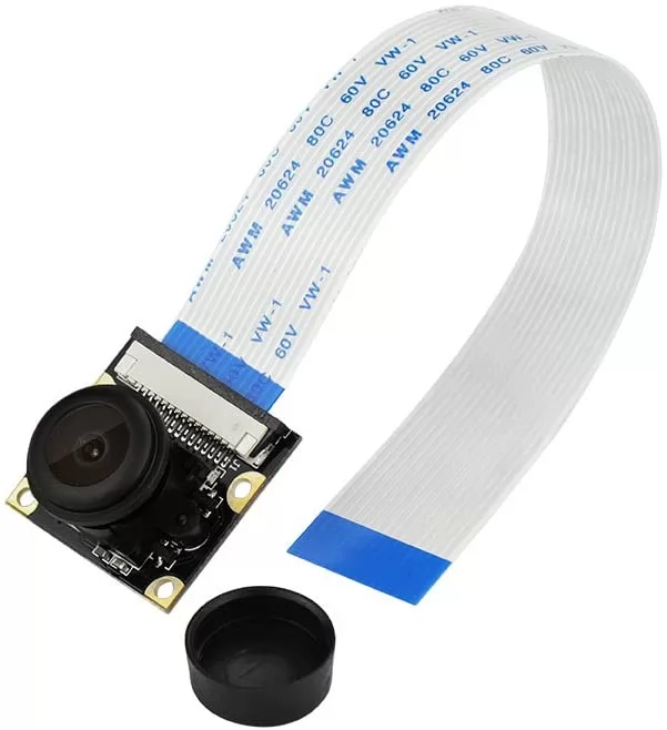 Fisheye Wide Angle Camera Module, Lens 5MP 1080p OV5647 Sensor Module Supports Night Vision for Raspberry Pi 2B, 3B, 3B +, Raspi 3A +, RPi 4/4B
