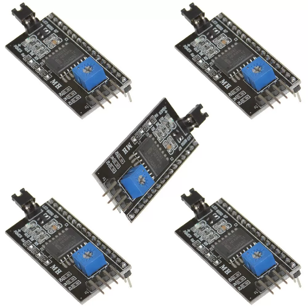 5pcs IIC I2C Serial Interface Board LCD1602 LCD2004 Blue Backlight LCD Display Adapter PCF8574 Expansion Board for Arduino DIY Kit