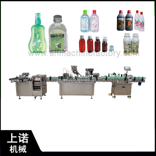 Liquid bottle filling production line