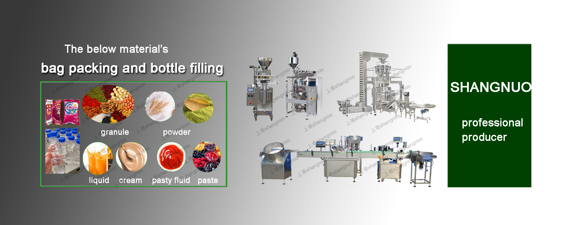 granule,powder,liquid,cream,pasty fluid,paste bag packing and filling machine