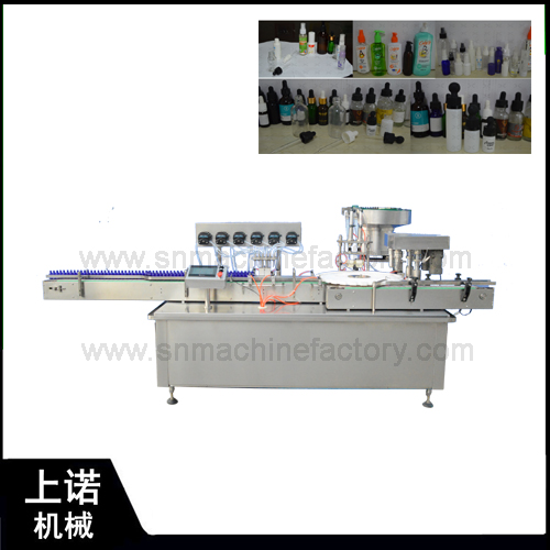 Spray/dropper bottle filling screw/cap rolling machine