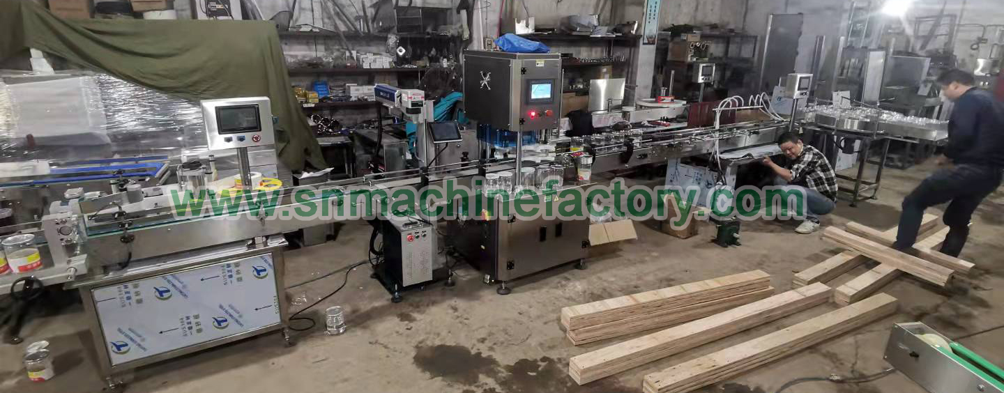 Korean order a plastic tank sealing and labeling production line