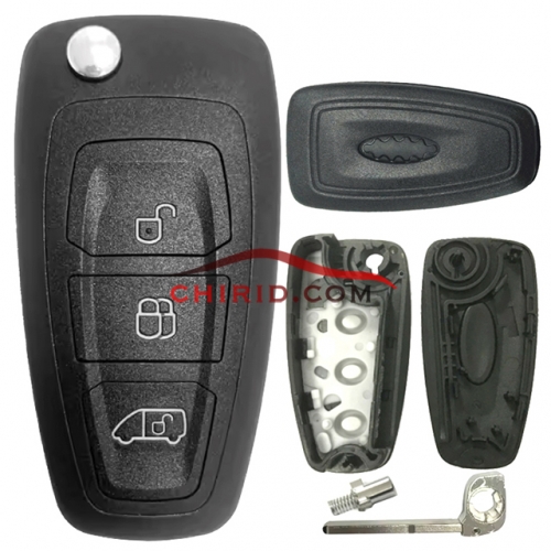 Ford Transit /Transit Custom 3 buttons key shell with frosted back cover and use for PCB board with soldered battery