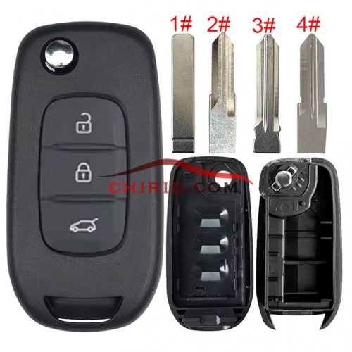 Renault 3 buttons remote key shell without battery clamp , please choose witch blade do you need ?