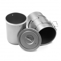 900ml Outdoor hiking camping healthy multi function cookware portable titanium cooker cooking pot