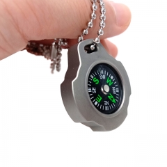 OEM Camping and Hiking Compass With Chain Mini Keychain Pocket Titanium Compass