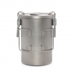 900ml Outdoor hiking camping healthy multi function cookware portable titanium cooker cooking pot