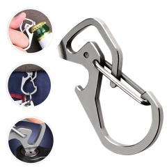 Multi Function Outdoor Camping Titanium Carabiner EDC Tool Keychain Clip for Securing