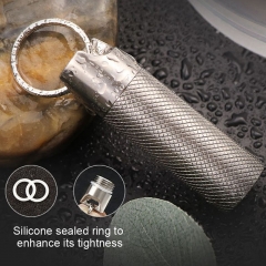 JXT EDC Survival Kit for Emergency Titanium Waterproof Keychain Pill Embossed Container