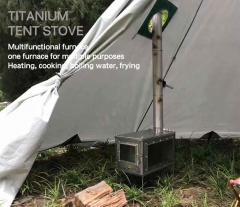 JXT Manufacturer Customized Logo Titanium Tent Stove Ultralight Outdoor Folding Wood Stove for Hiking