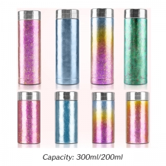 Wholesale Vuccum Flask Thermos Business Bottle 200ml Pure Titanium Diamond Surface Water Bottle