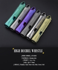 Anodized color double tube titanium whistle