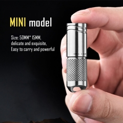 50mm Mini Keychain Rechargeable Battery flashlights EDC Pocket Handheld-Size Titanium LED Flashlight