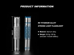 R9 Ultralight Hight Light Titanium LED Flashlight