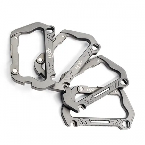 JXT Portable Titanium Professional Heavy Duty Climbing Carabiner Multi-Functional Tools Keychain with Bottle Opener