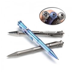 Luxury outdoor multi-function edc survival tool ballpoint titanium bolt pen with customized pen box