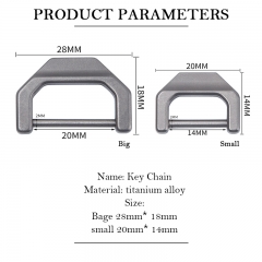 D-Rings with Screw Shackle Horseshoe U Shape Titanium EDC Keychain Multi-function Keyring